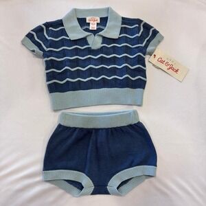 NWT Cat & Jack Baby Newborn Outfit‎ Blue Classic